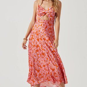 ASTR The Label Farida Floral Cutout Midi Dress